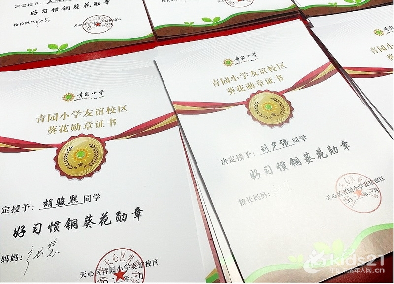 湖南青园友谊小学举行“红领巾奖章”争章活动表彰大会